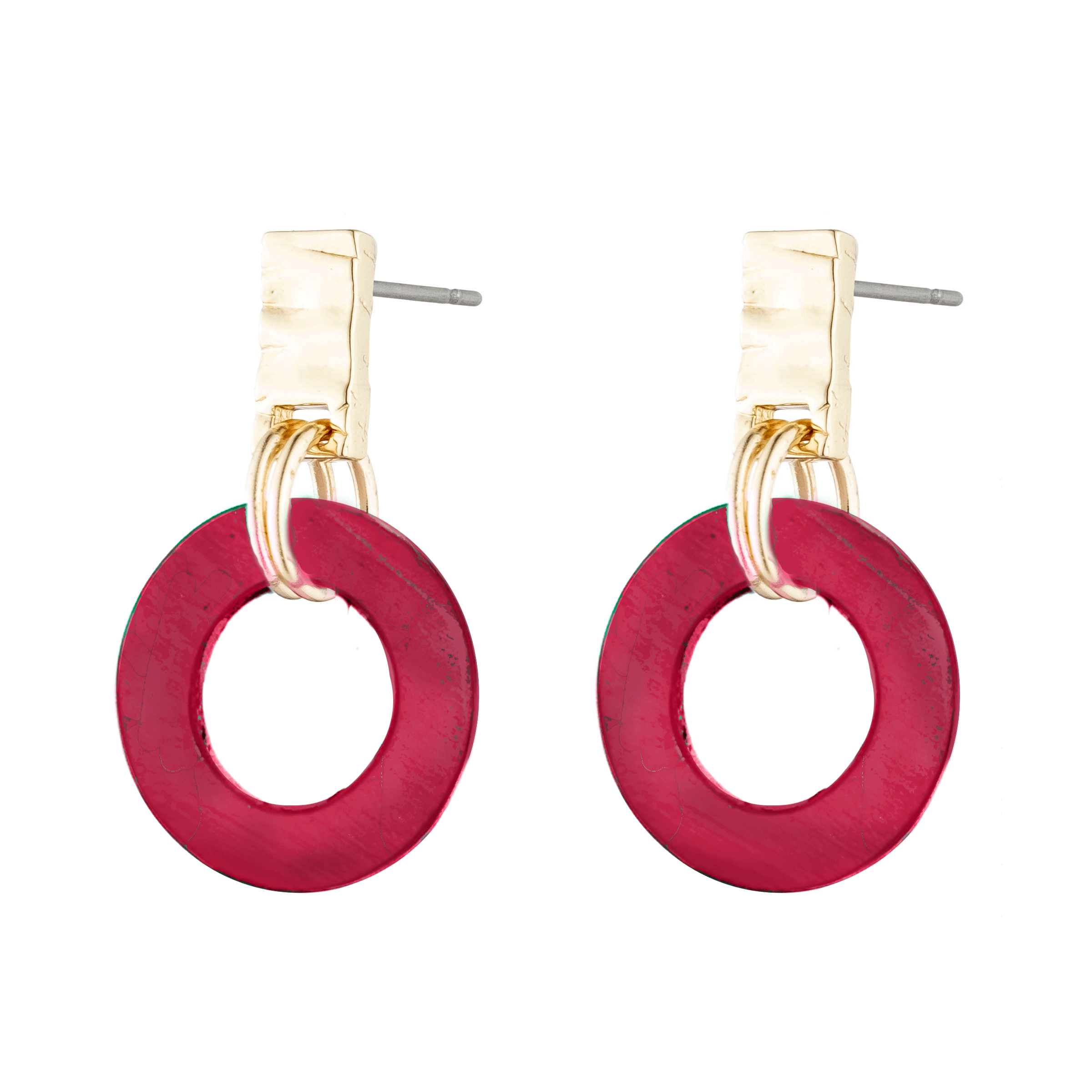 Akola Fern Small Drop Earring in Horn, handcrafted gold earrings