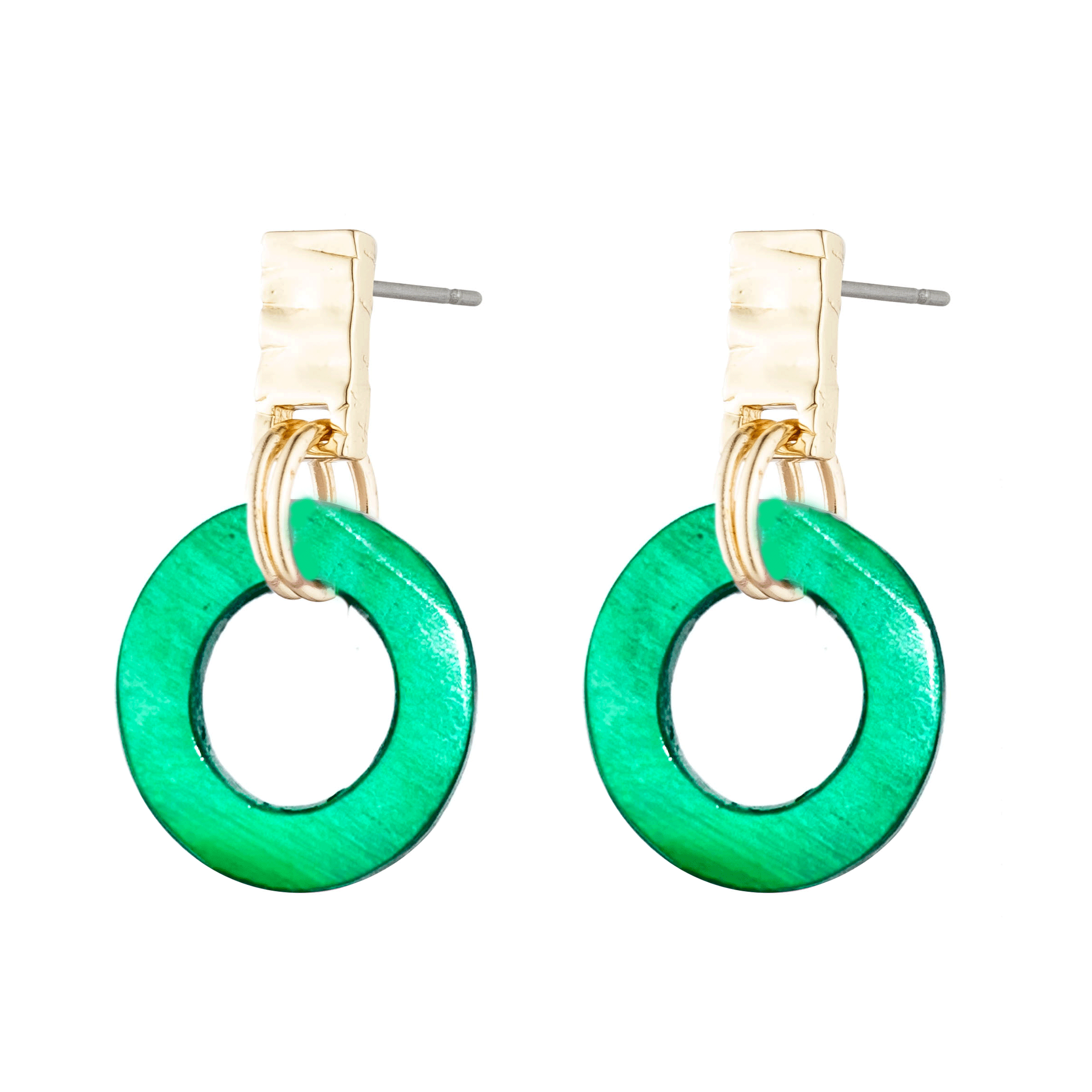 Akola Fern Small Drop Earring in Horn, handcrafted gold earrings