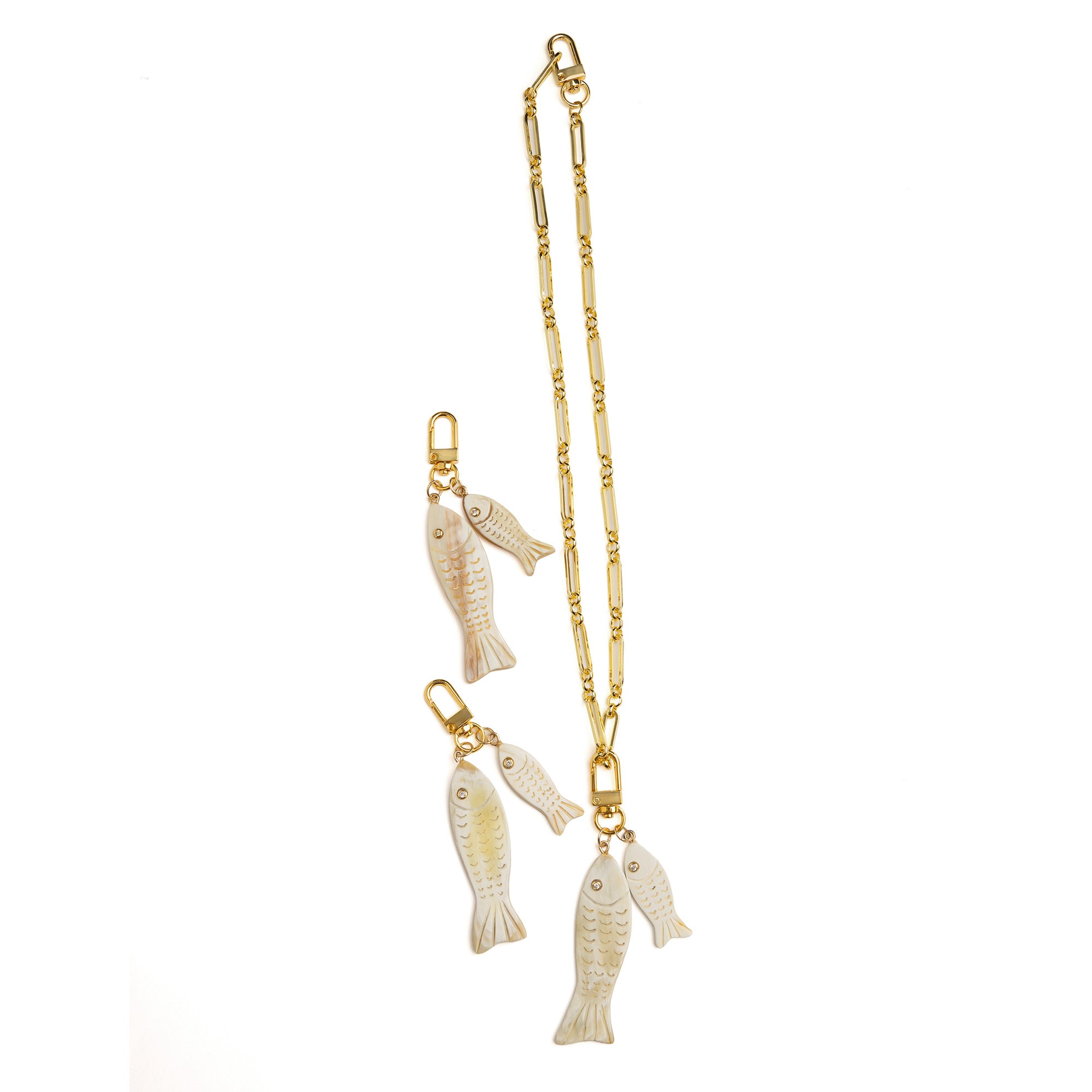 Lilly Sisto x Akola double fish charm, alternate angle
