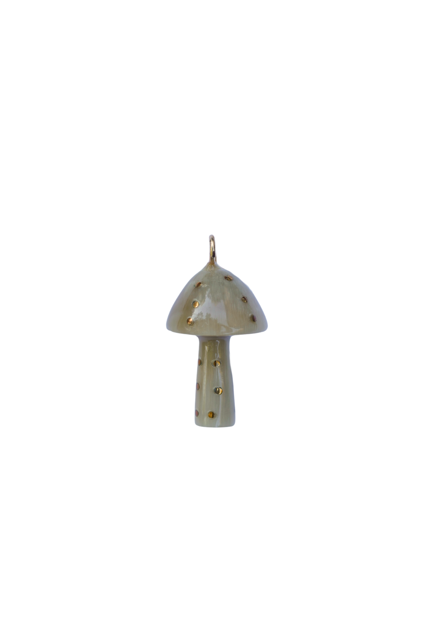 Mushroom Light Horn and Brass Charm by Nicola Bathie
