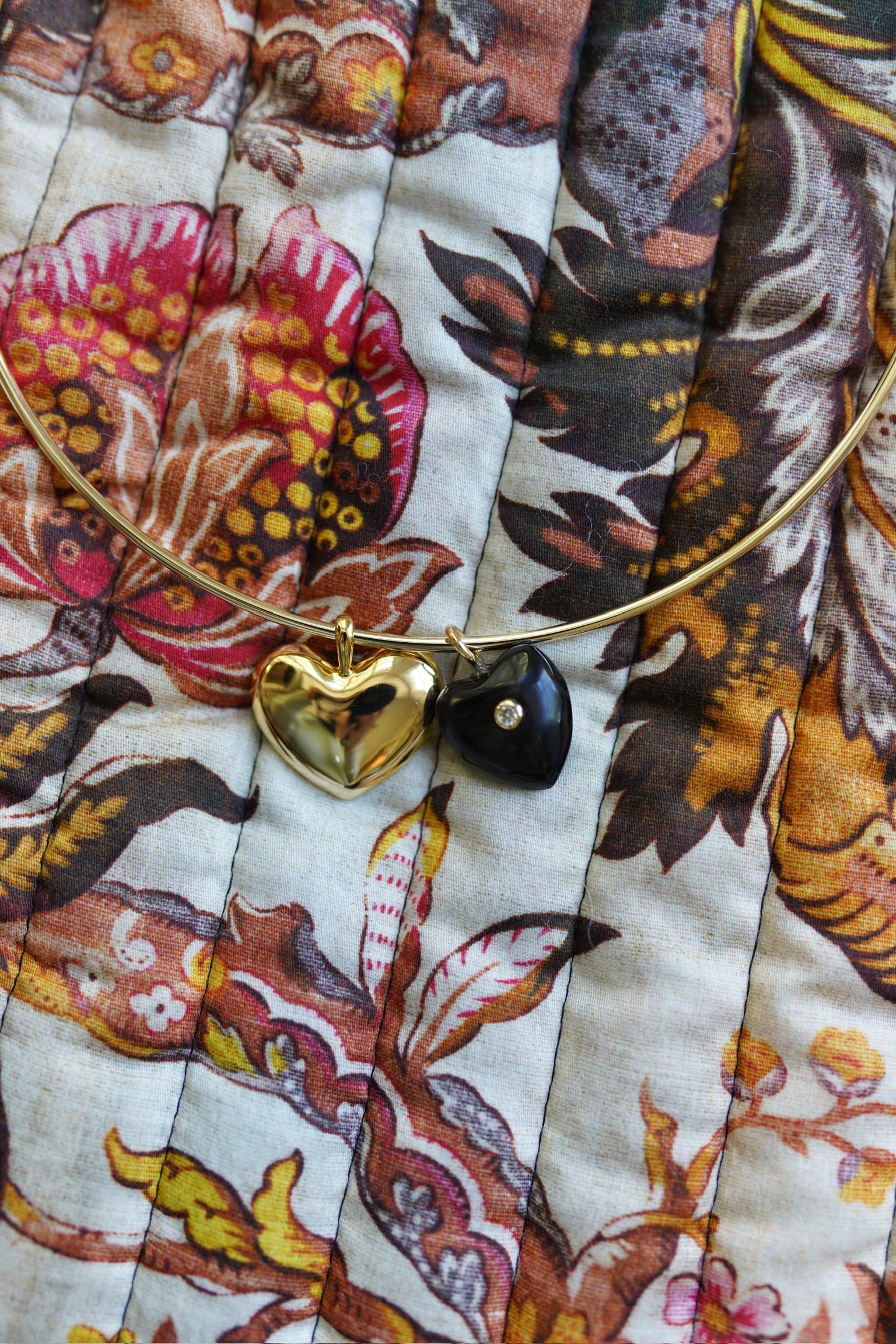 Mini Heart Embellished Dark Horn Charm by Nicola Bathie