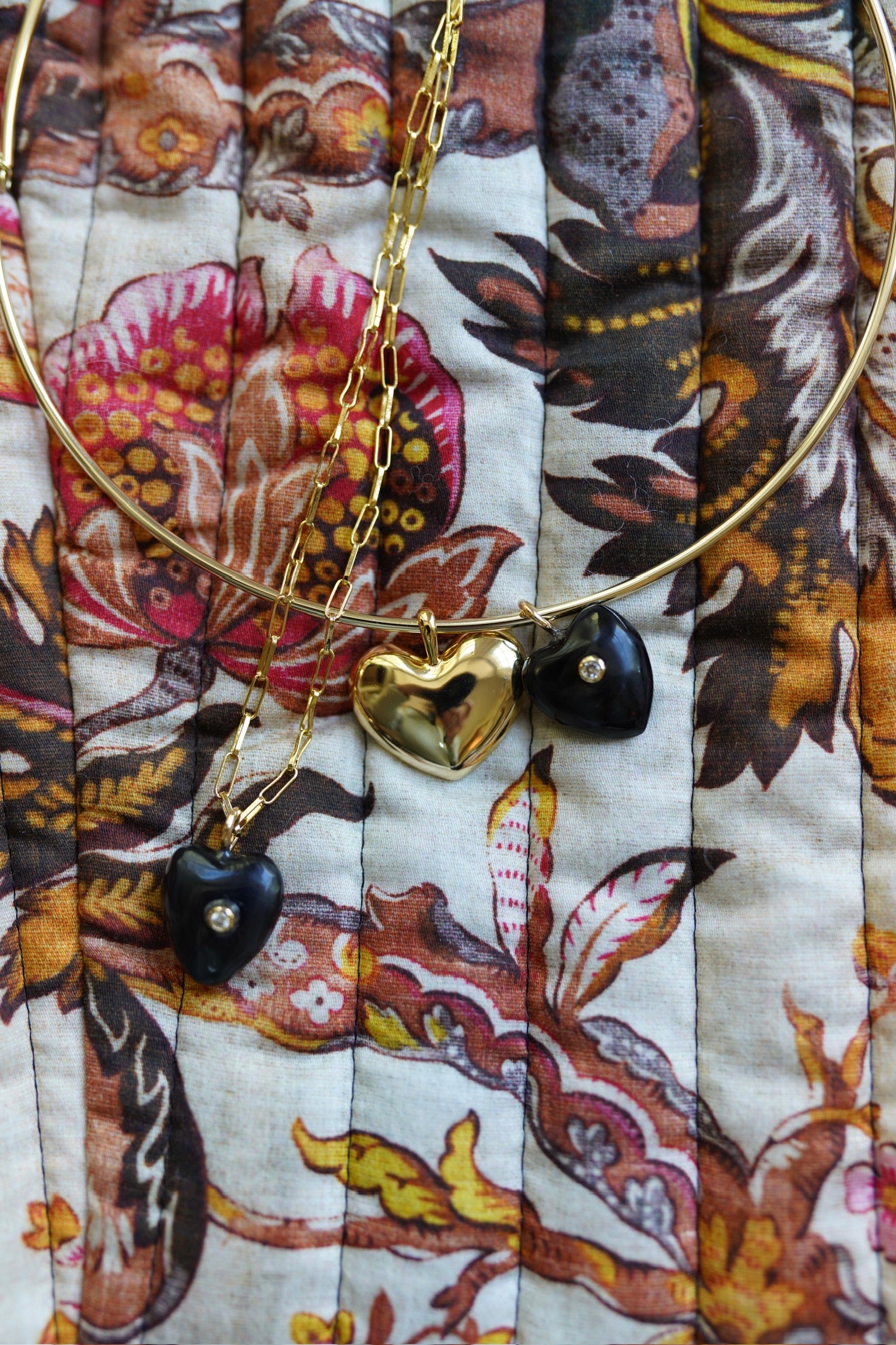 Mini Heart Embellished Dark Horn Charm by Nicola Bathie