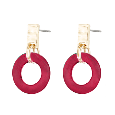 Akola Fern Small Drop Earring in Horn, handcrafted gold earrings