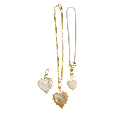 Akola Amara horn heart charm, alternate angle