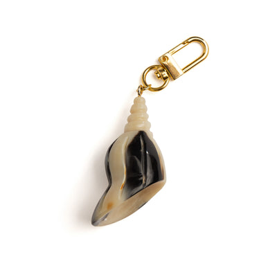 Akola conch shell horn charm with 18k gold-plated clasp
