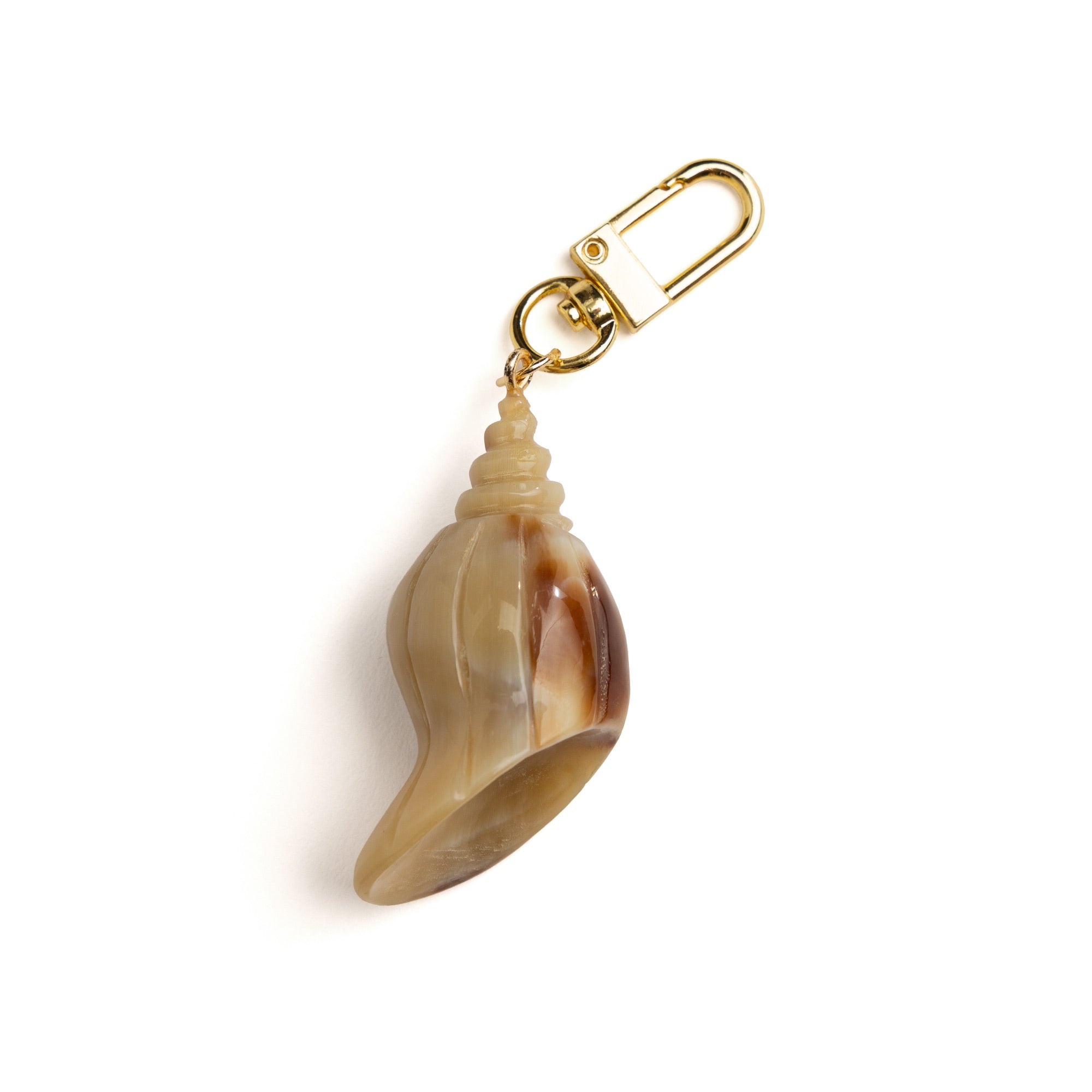 Detail of Akola hand-carved conch shell horn charm