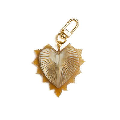 Akola Amara hand-carved horn heart charm with 18k gold-plated clasp