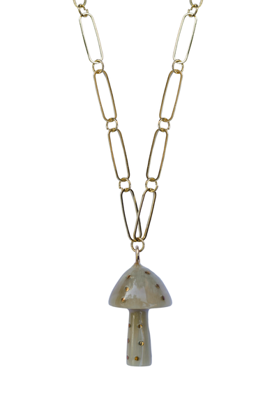 Mushroom Light Horn and Brass Charm by Nicola Bathie