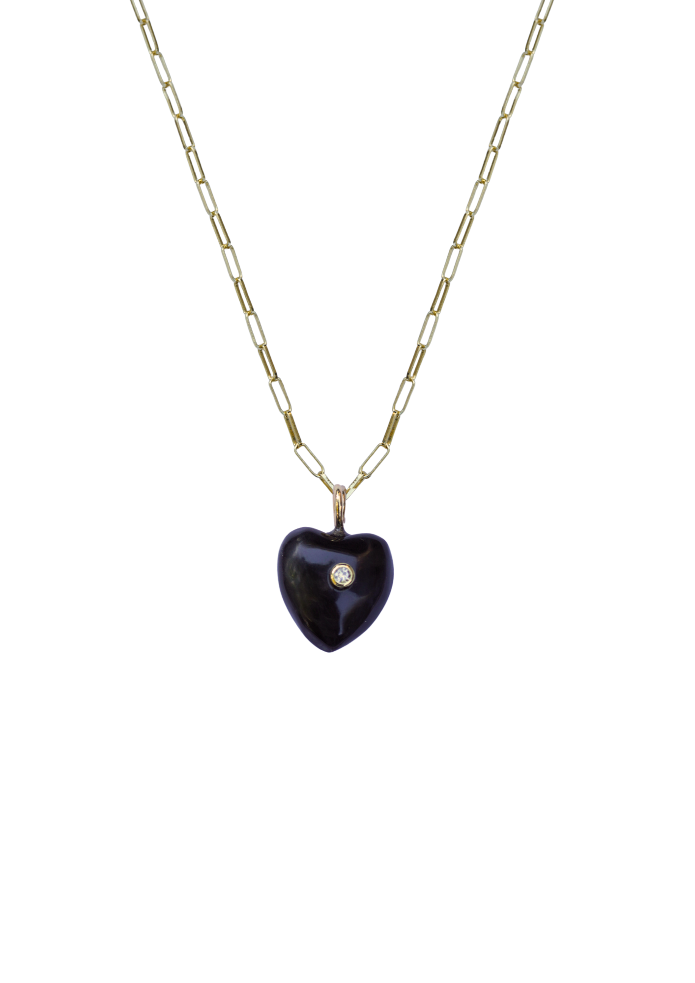 Mini Heart Embellished Dark Horn Charm by Nicola Bathie