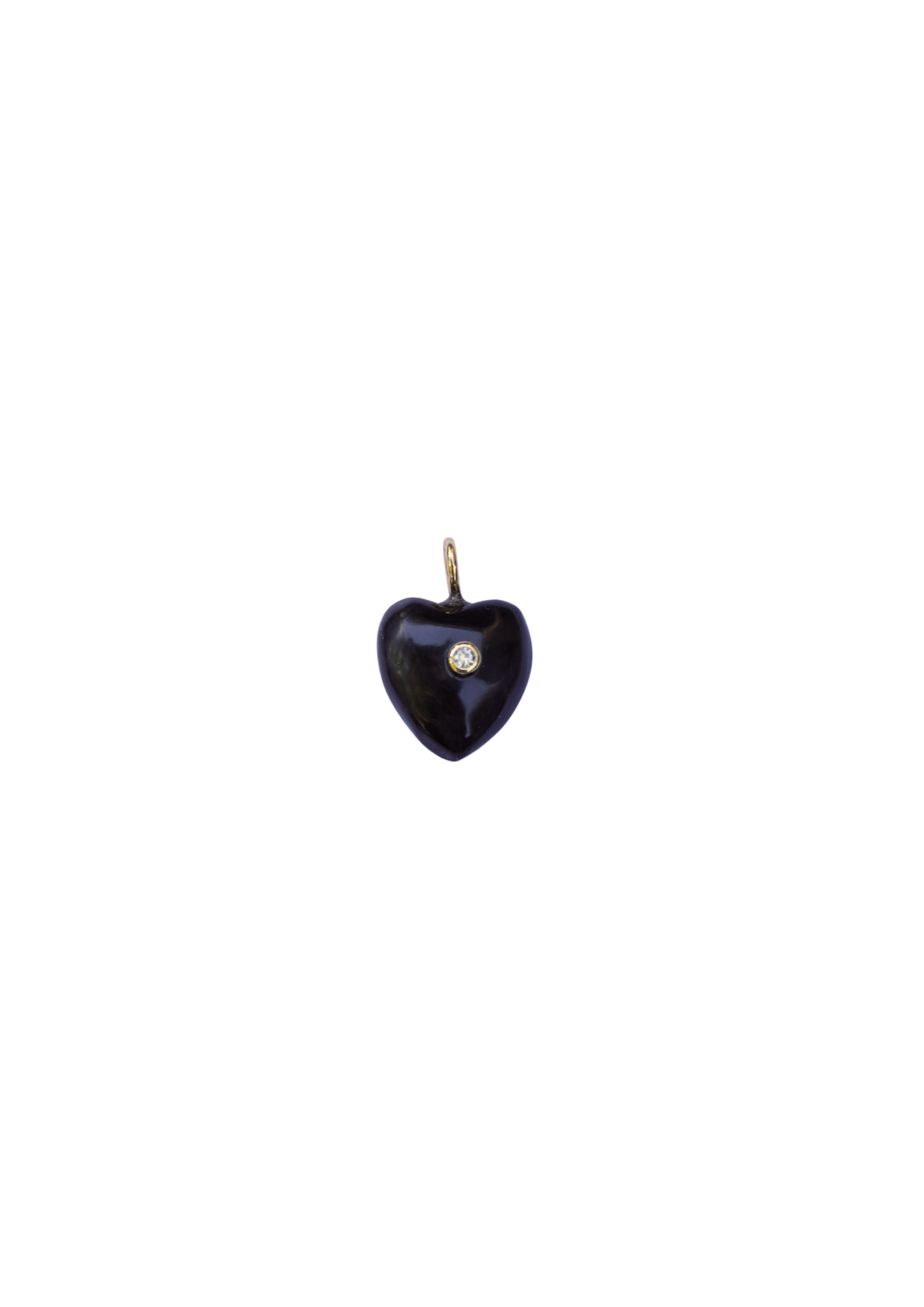 Mini Heart Embellished Dark Horn Charm by Nicola Bathie