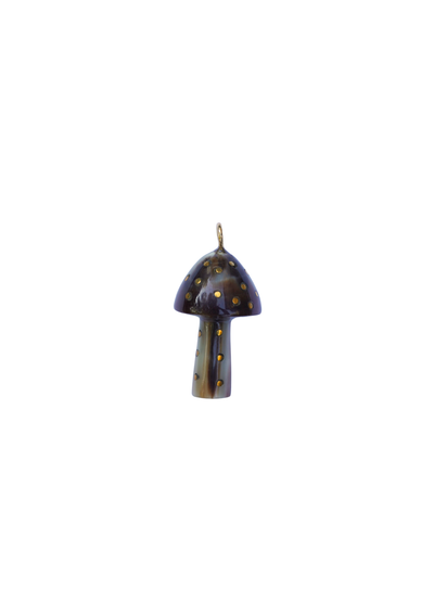 Mushroom Dark Horn and Brass Charm by Nicola Bathie