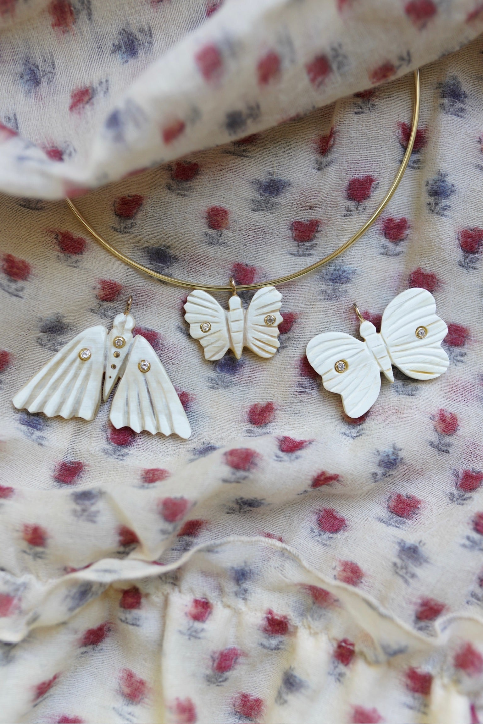 Mini Butterfly Horn Embellished Charm by Nicola Bathie