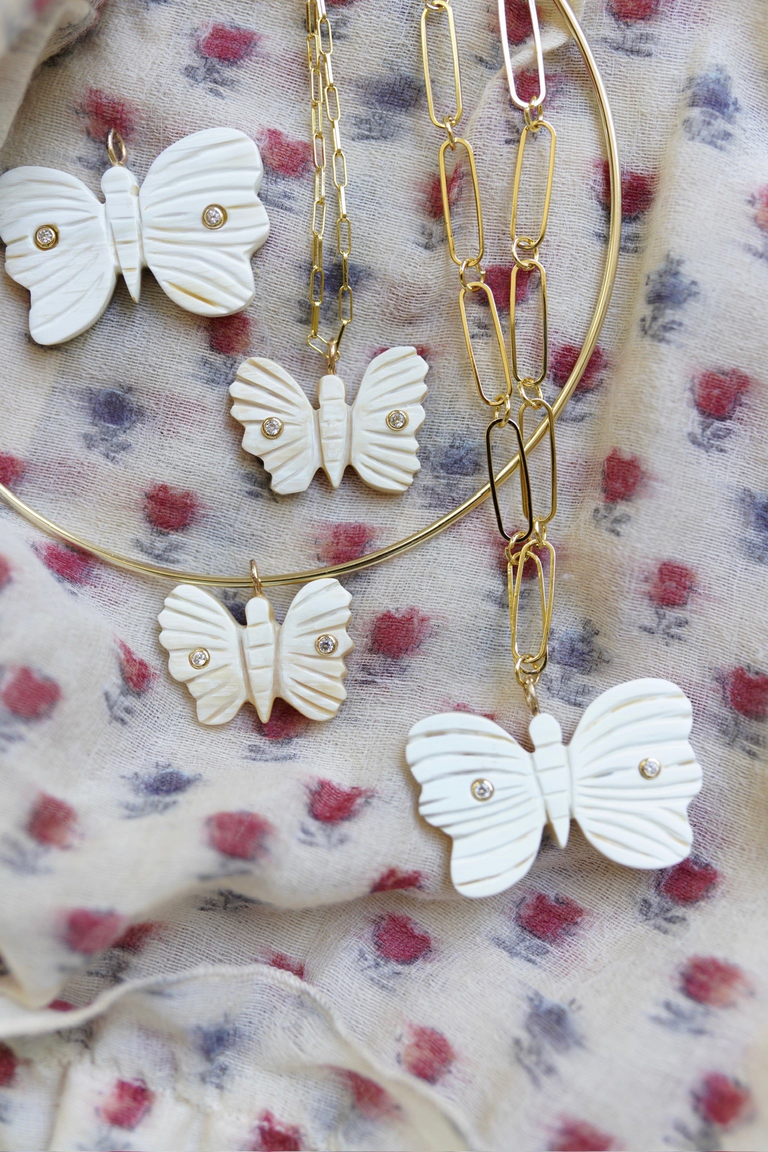 Mini Butterfly Horn Embellished Charm by Nicola Bathie
