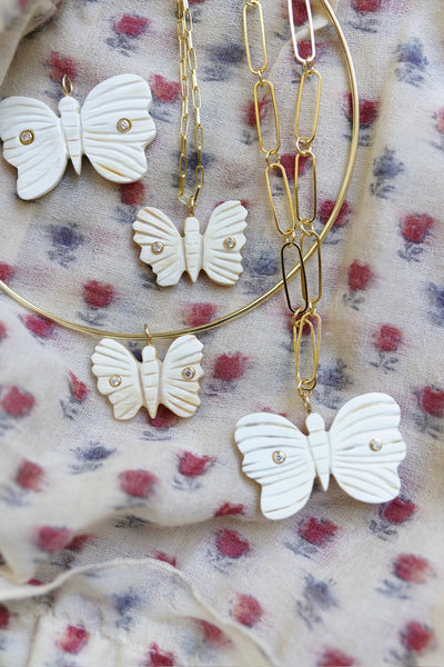 Butterfly Horn Embellished Charm by Nicola Bathie