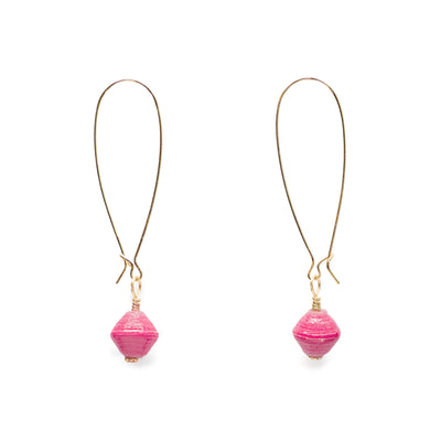 Akola One Hope One Bead earrings with hand-rolled paper bead, made in Uganda