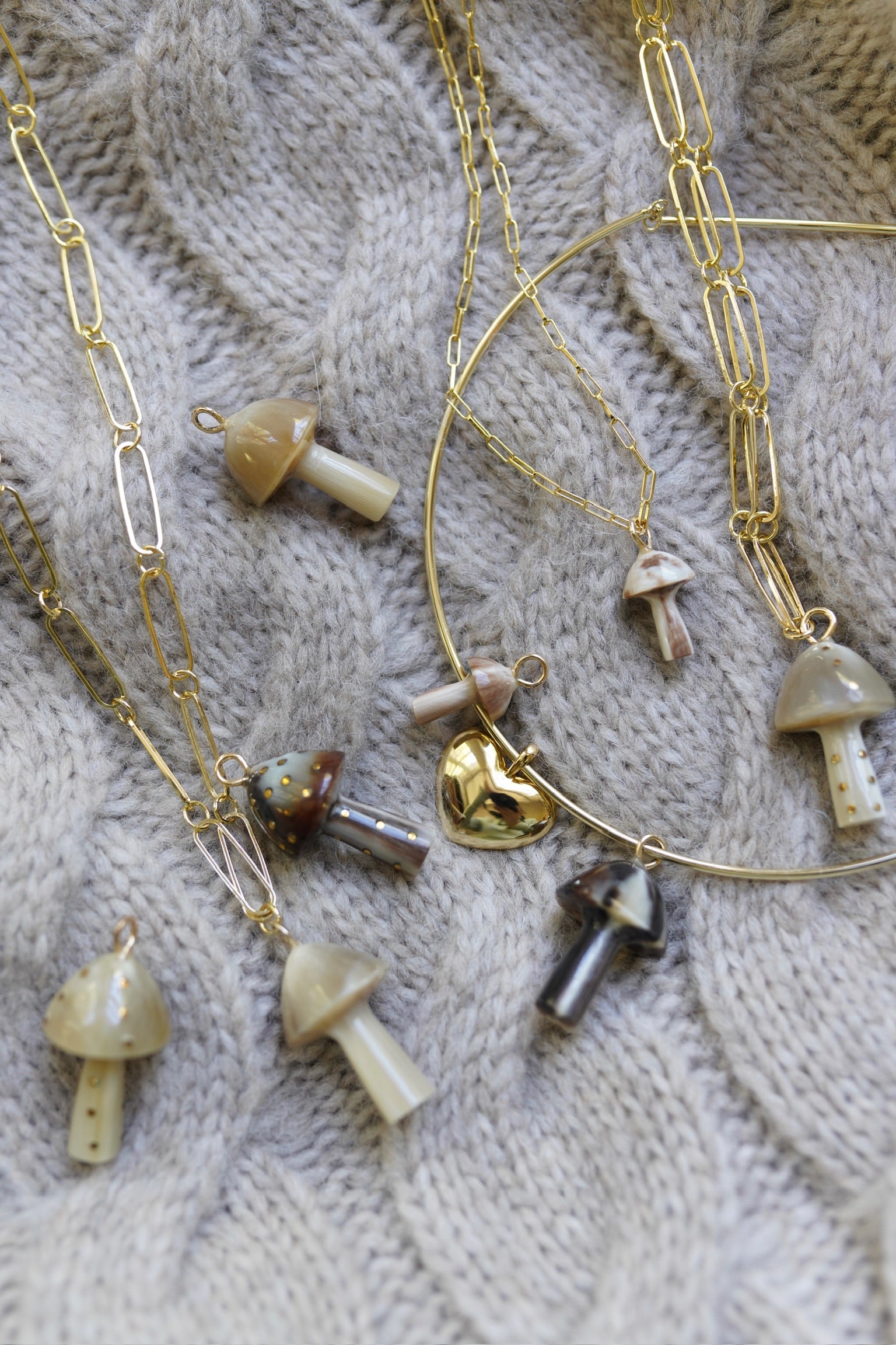 Mini Mushroom Horn Charm by Nicola Bathie