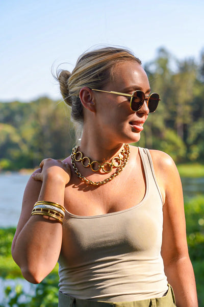 Cage Brass Bangle