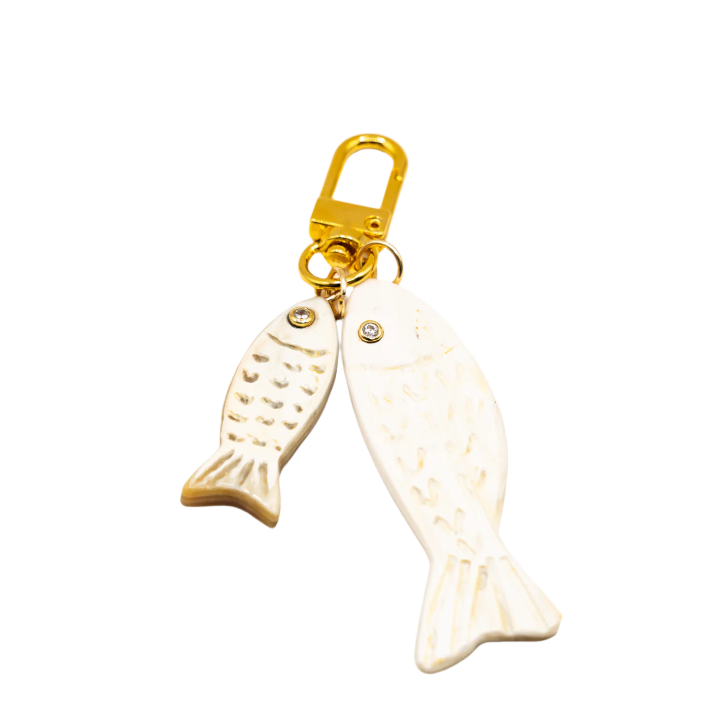 Lilly Sisto x Akola double fish charm in hand-carved Ankole horn