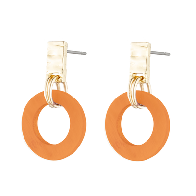 Akola Fern Small Drop Earring in Horn, handcrafted gold earrings