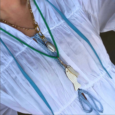 Lilly Sisto x Akola fish charm in hand-carved horn