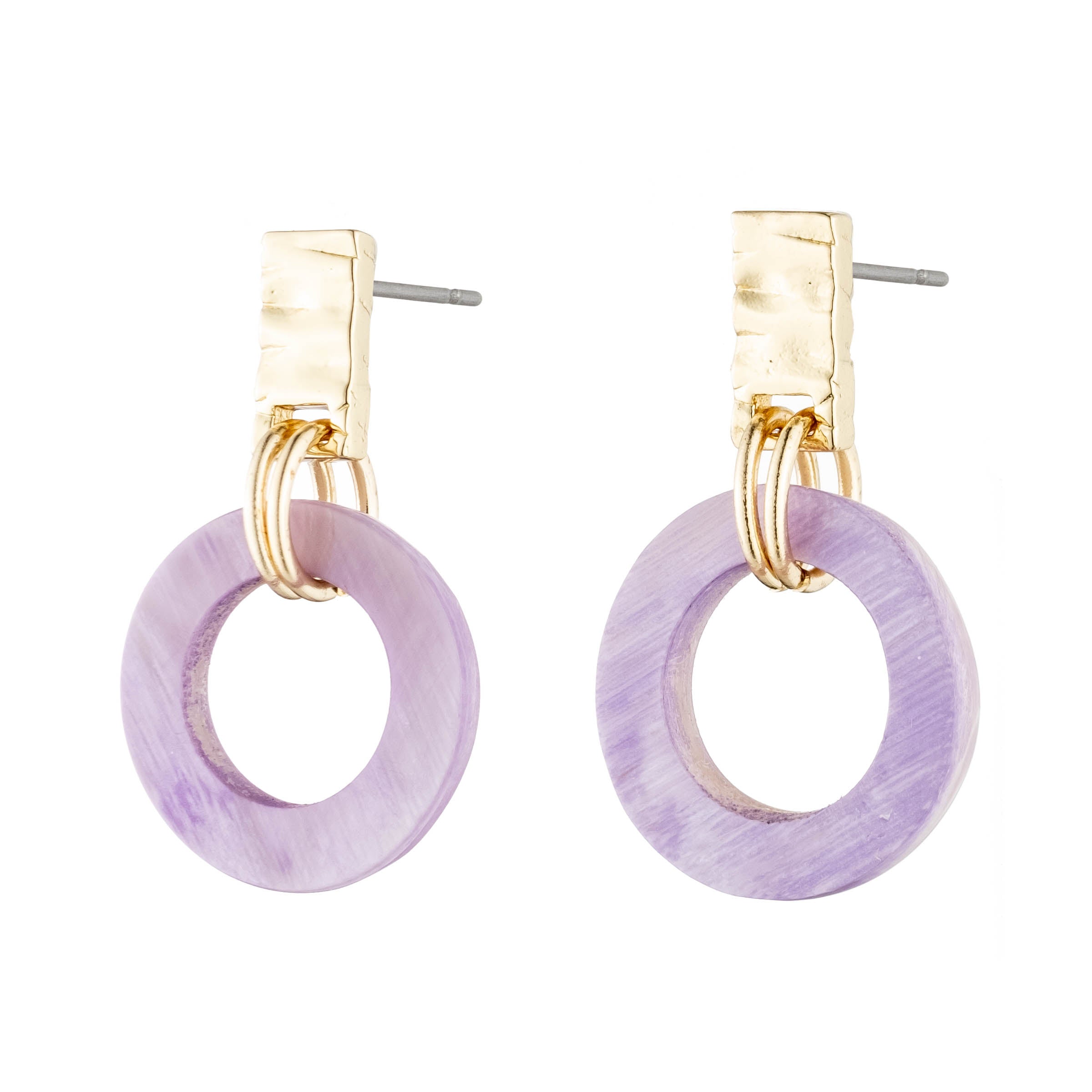 Akola Fern Small Drop Earring in Horn, handcrafted gold earrings