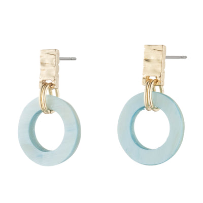 Akola Fern Small Drop Earring in Horn, handcrafted gold earrings